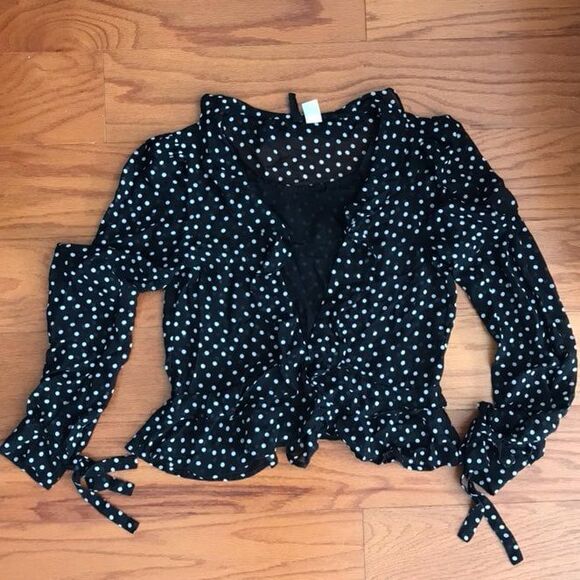 Tops - Polka Dot Chiffon Shirt